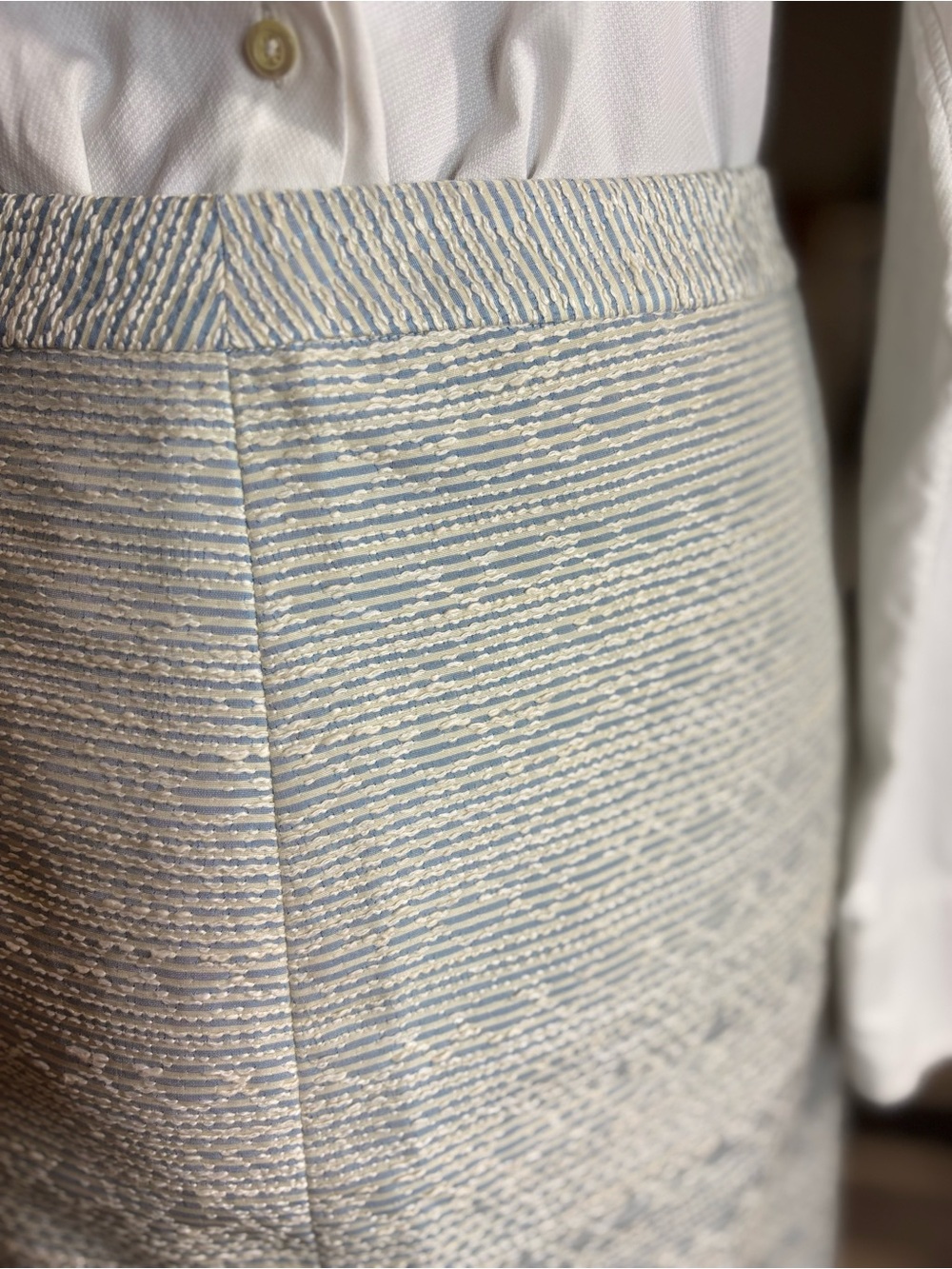 Brooks Brothers 346 Pencil Skirt Size 10 Blue White Textured Woven NWT - Picture 5 of 10